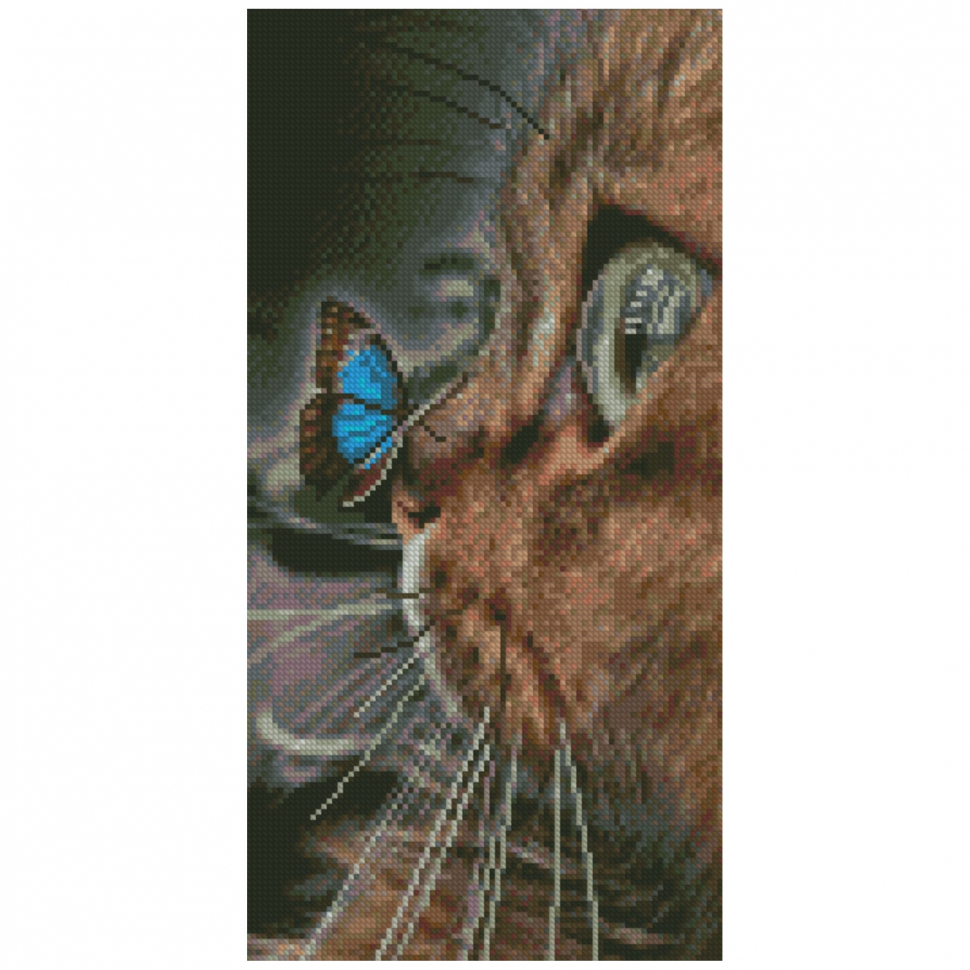 

Алмазная мозаика «Бабочка и котенок», 50х25 см
