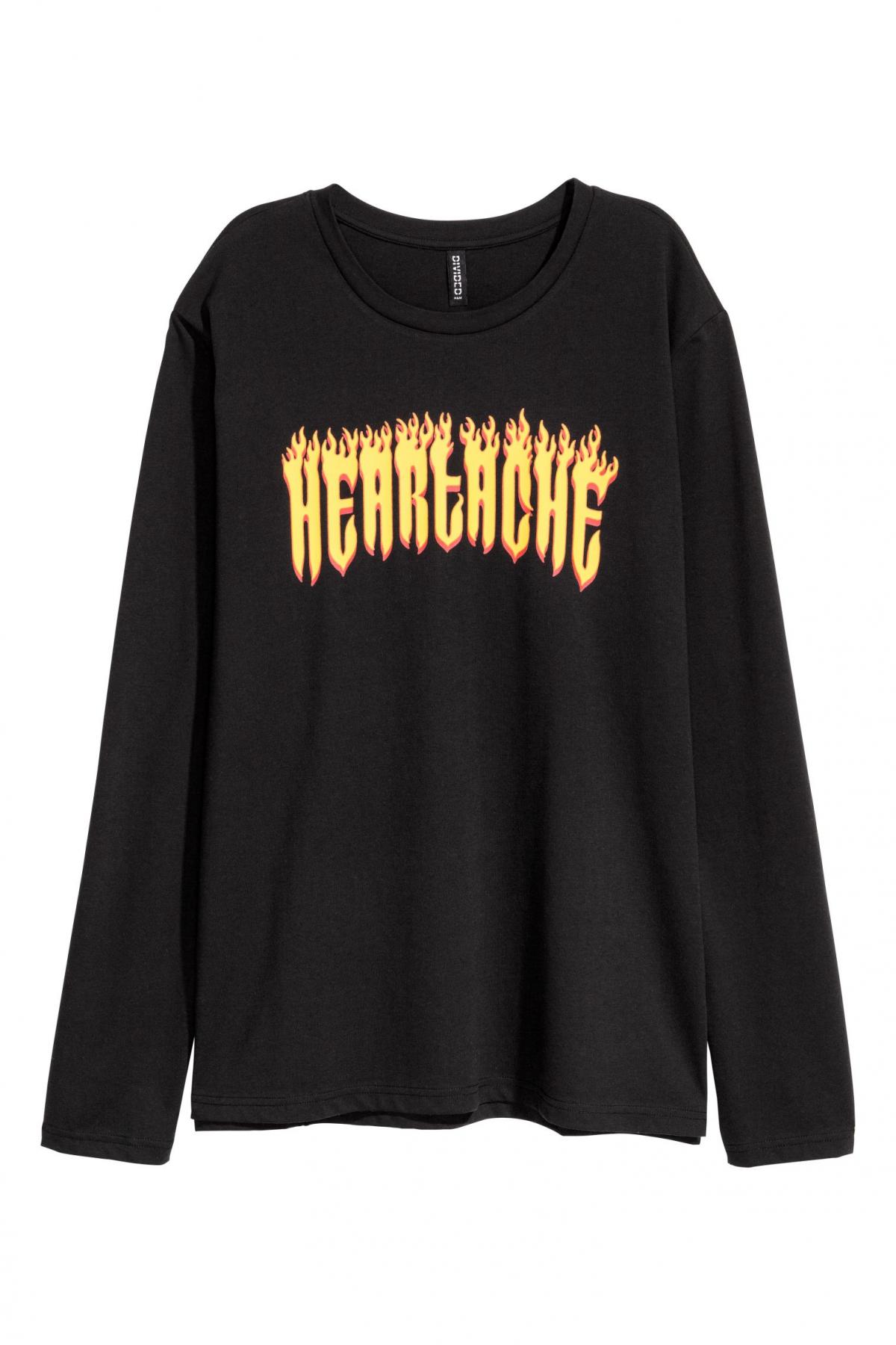 

Футболка с длинным рукавом H&M  Черная, Футболка с длинным рукавом H&M s Черная