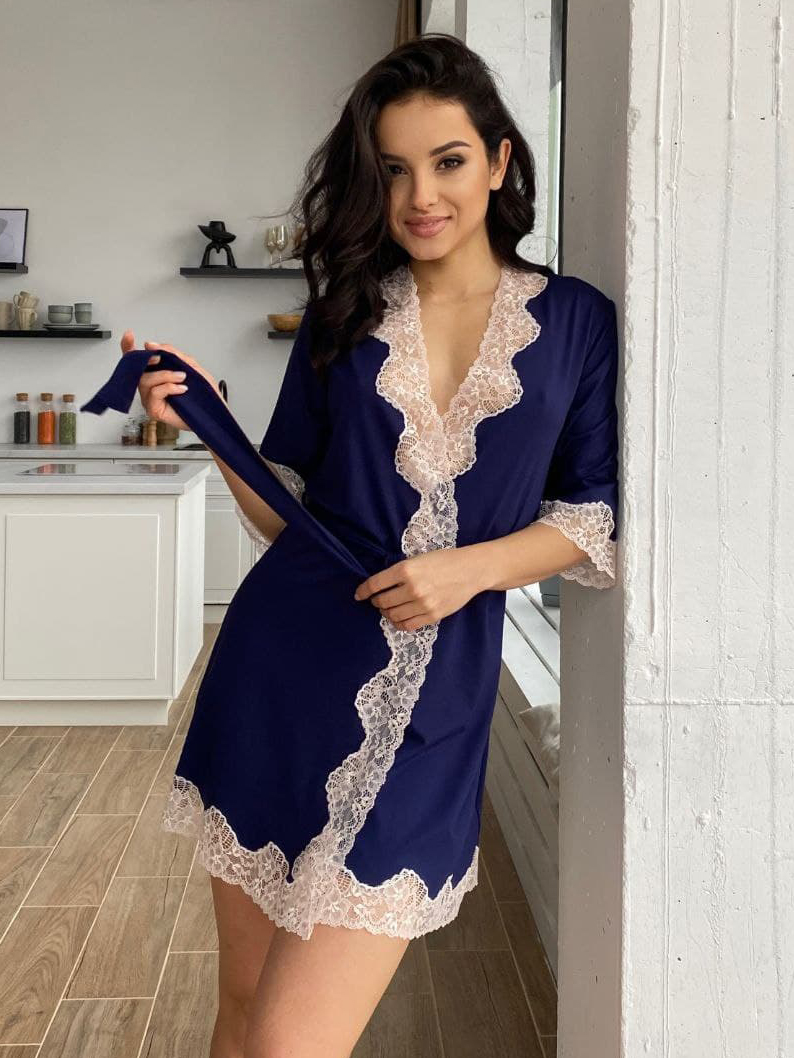 

Халат Violet Delux Х-М-45  Сапфир, Халат Violet Delux Х-М-45 M Сапфир