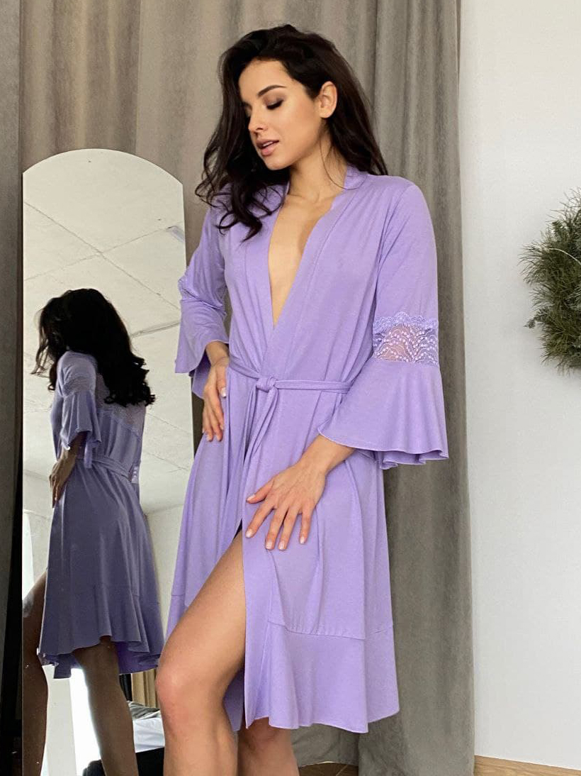 

Халат Violet Delux Х-М-44  Фиалковый, Халат Violet Delux Х-М-44 S Фиалковый
