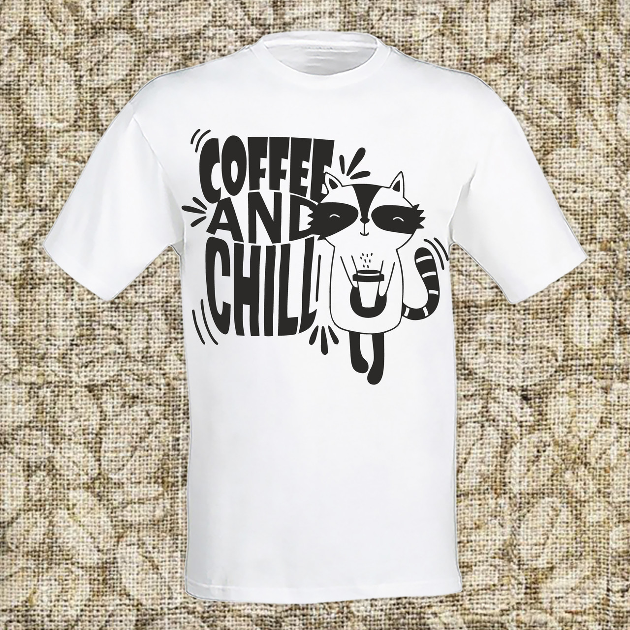 

Мужская футболка с принтом "Coffee and chill" Push IT XXXL, Белый
