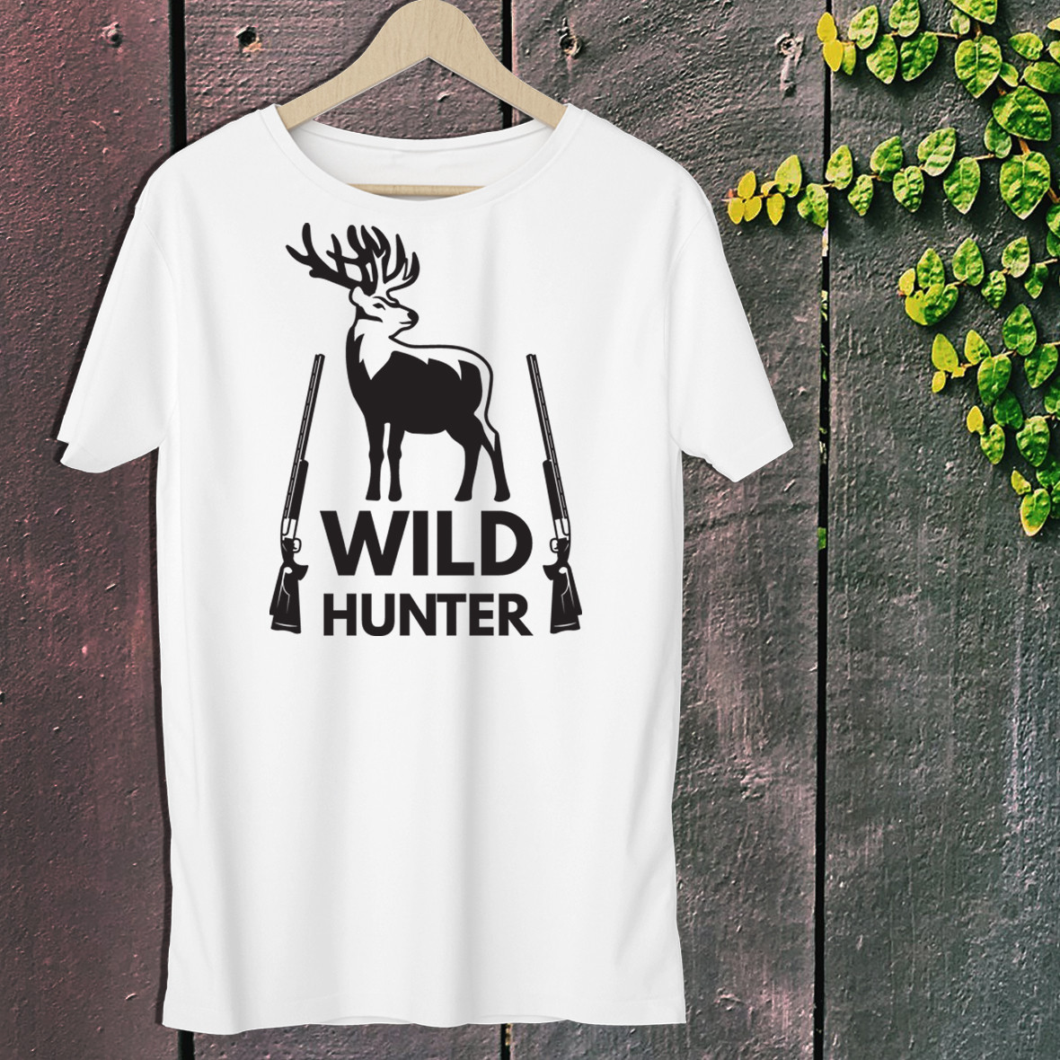 

Мужская футболка для охотника с принтом "Wild hunter" Push IT XXXL, Белый