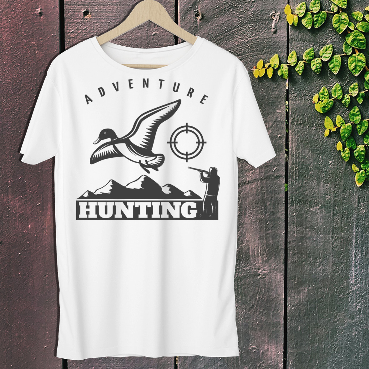 

Мужская футболка для охотника с принтом Утка "Adventure hunting" Push IT , Белый, Мужская футболка для охотника с принтом Утка "Adventure hunting" Push IT L, Белый