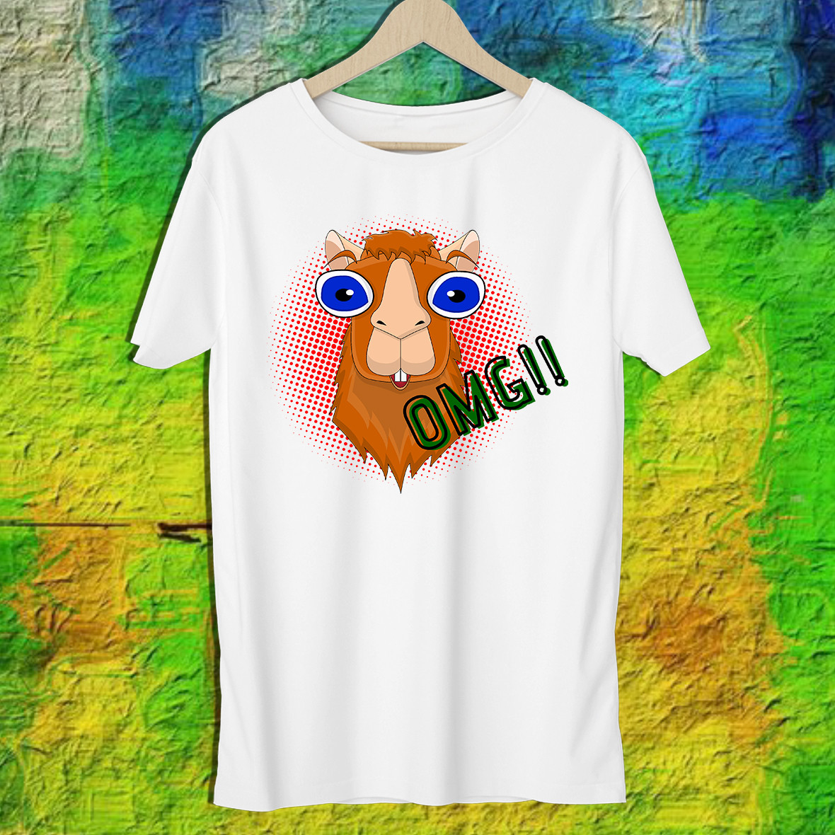 

Мужская футболка с принтом Альпака "OMG!!" Push IT XXXL, Белый