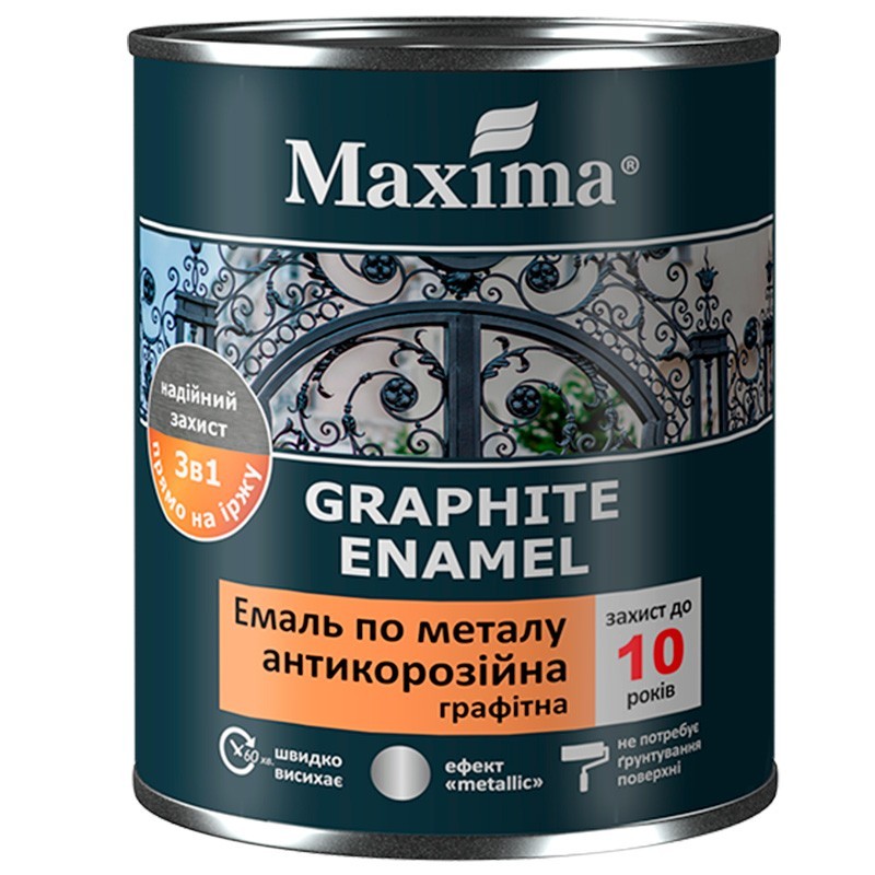 

Эмаль антикоррозийная по металлу 3 в 1 графитная Maxima Коричневая 20 кг