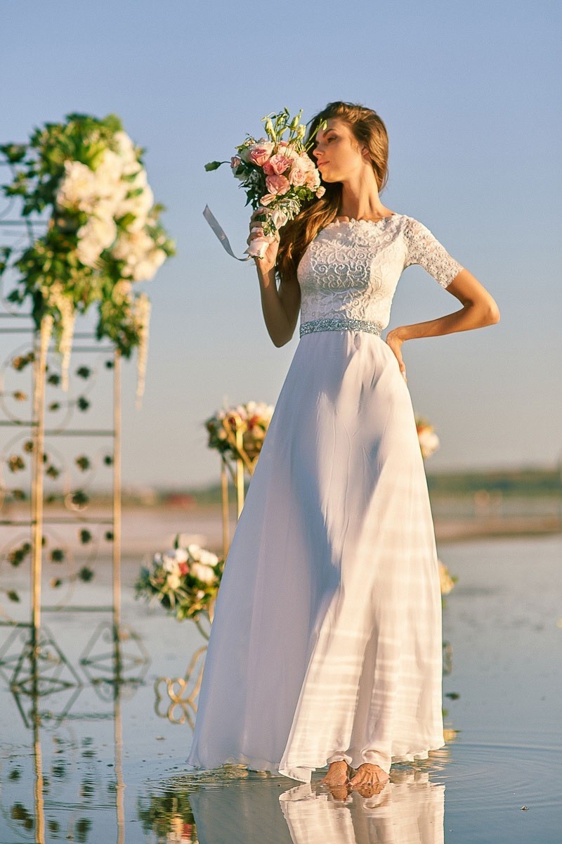 

Длинное белое платье Annita L молочный 43312104