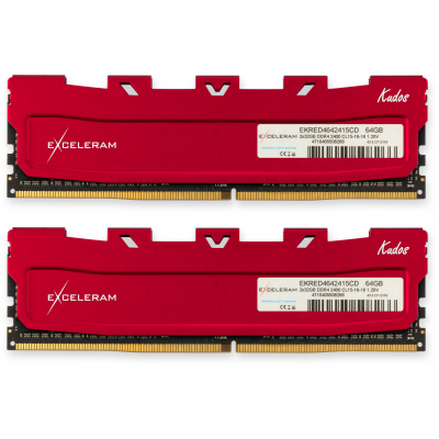 

Модуль пам'яті для комп'ютера DDR4 64GB (2x32GB) 2400 MHz Red Kudos eXceleram (EKRED4642415CD)