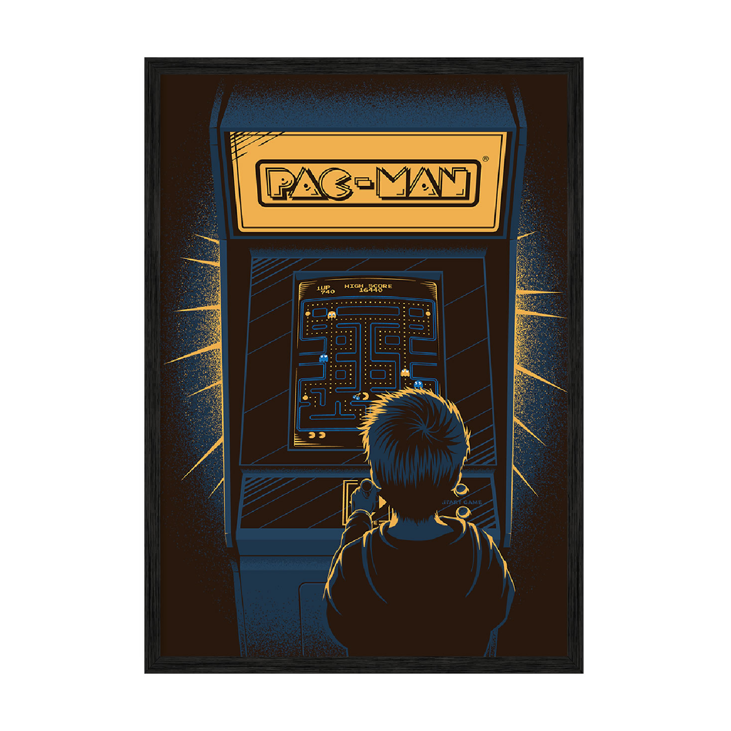 

Постер "PacMan game" с антибликовым стеклом 297x420 мм в чёрной рамке