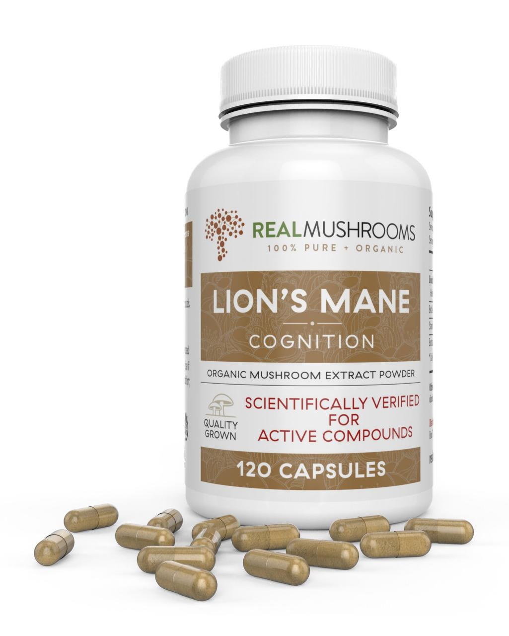 

БАД Ежовик гребенчатый органик Real Mushrooms Lion's Mane 120 капсул