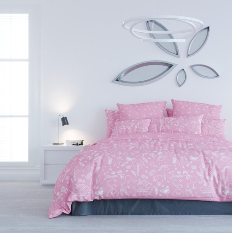 

Постельное белье двуспальное ТЕП Unikorn pink 2-01691-18835 ранфорс 180х215 см