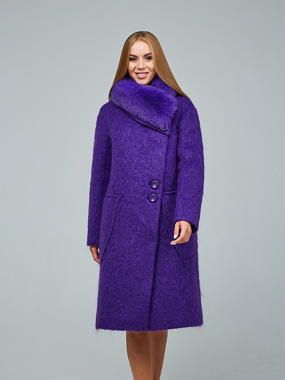 Акция на Пальто зимове жіноче Favoritti П-1228н/м 50 Темно-фіолетове от Rozetka