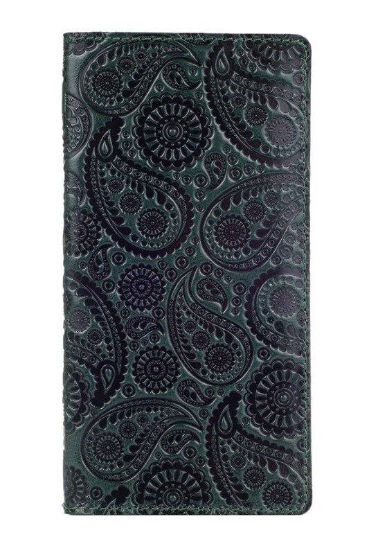

Кожаный бумажник Hi Art WP-05 Crystal Green Buta Art Зелёный
