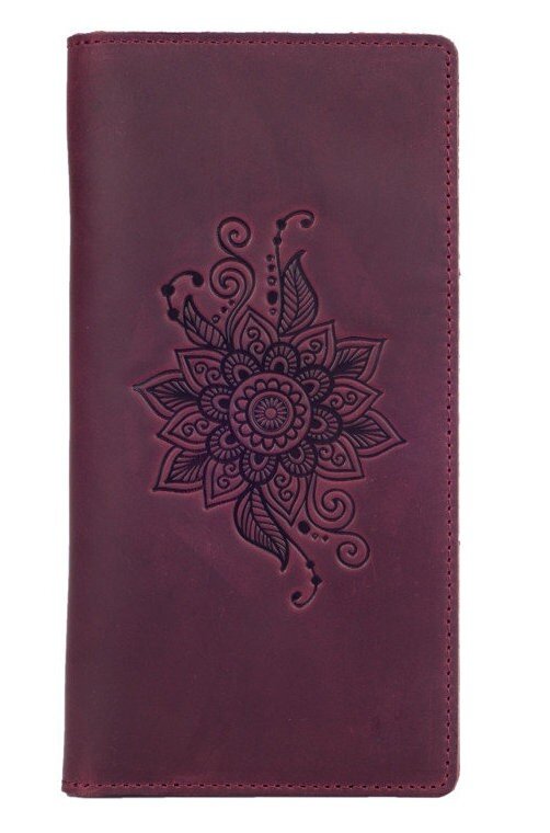 

Кожаный бумажник Hi Art WP-02 Shabby Plum Mehendi Classic Фиолетовый