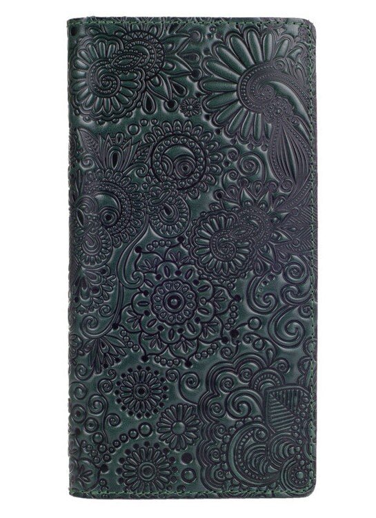 

Кожаное портмоне Hi Art Mehendi Art WP-02-C19-5406-T005 Зелёный