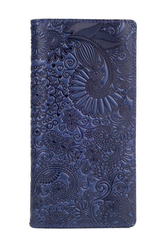

Кожаное портмоне Hi Art WP-02 Crystal Blue Mehendi Art Синий