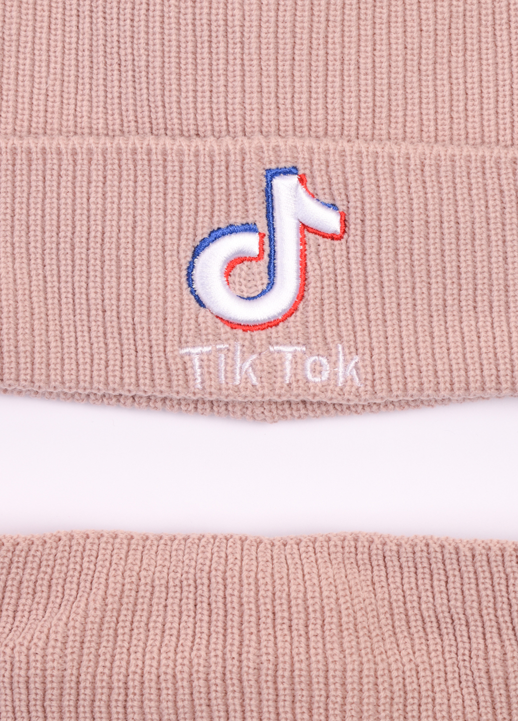 

Комплект: шапка с отворотом и баф TIK TOK KV01-3 Цвет: Пудра