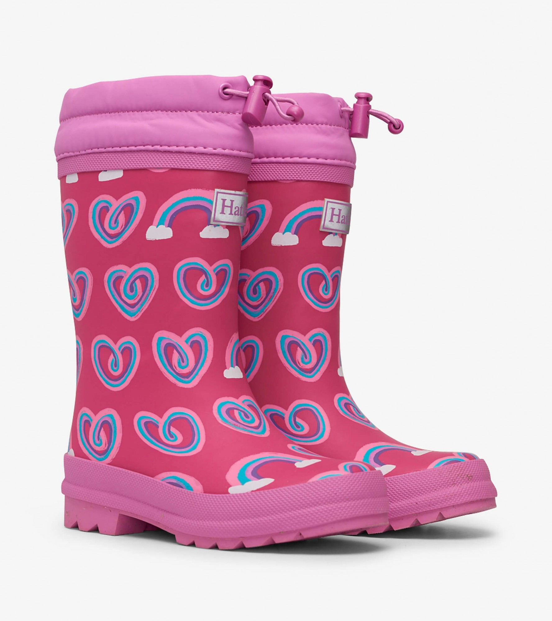 

Гумові чоботи Hatley утеплені Twisty Rainbow Hearts 5 малиновий 21 (F21TRK1569)