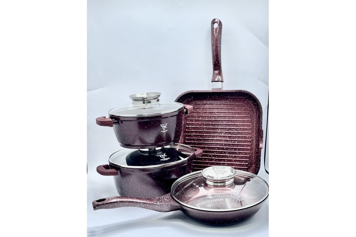 

Набор кастрюль Top Kitchen с мраморным покрытием TK-00031 красный