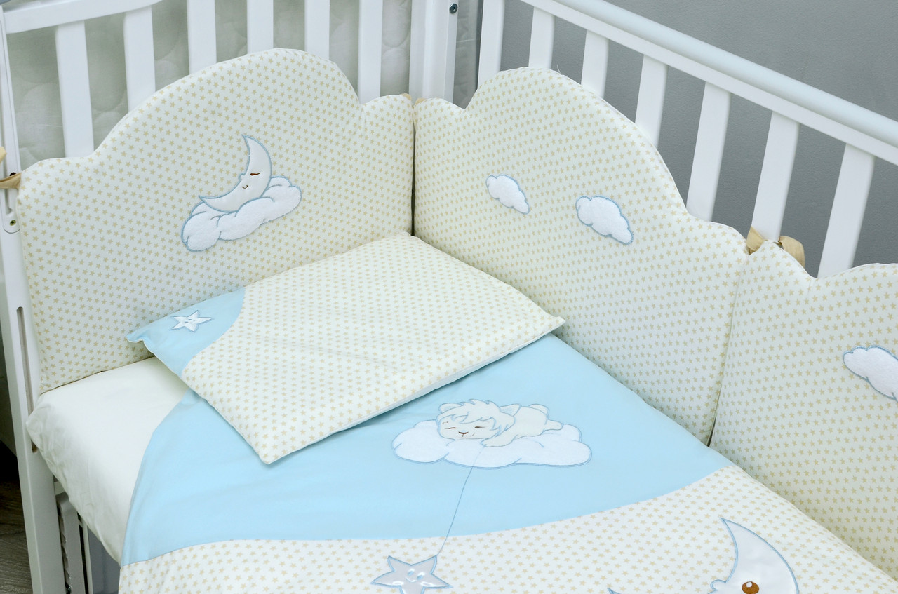 

Бампер Защита в кроватку Baby Veres Sleepyhead blue 6 единиц