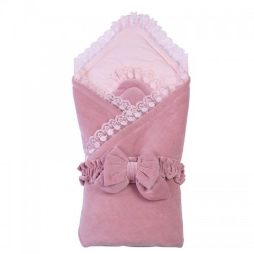 

Конверт-одеяло для новорожденных Baby Veres Velour lace Dusty rose 80х80 см