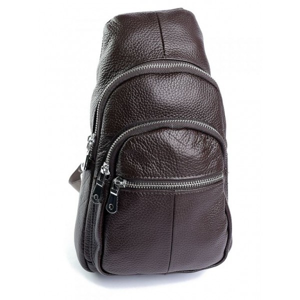 

Сумка из кожи мужская на грудь BagMan 168-1 Coffee