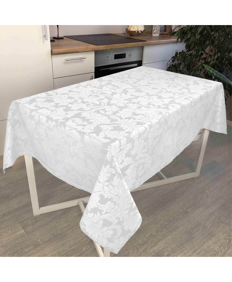 

Скатерть Сияние Белое серебро 180х130 Прованс