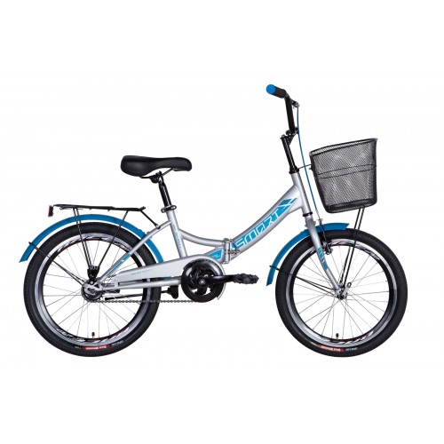 

Велосипед FORMULA SMART С КОРЗИНОЙ 20" 13" 2021 Серебристо-синий