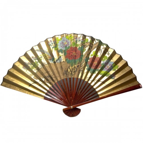 

Веер настенный расписной "Золото" Цветы 77 см