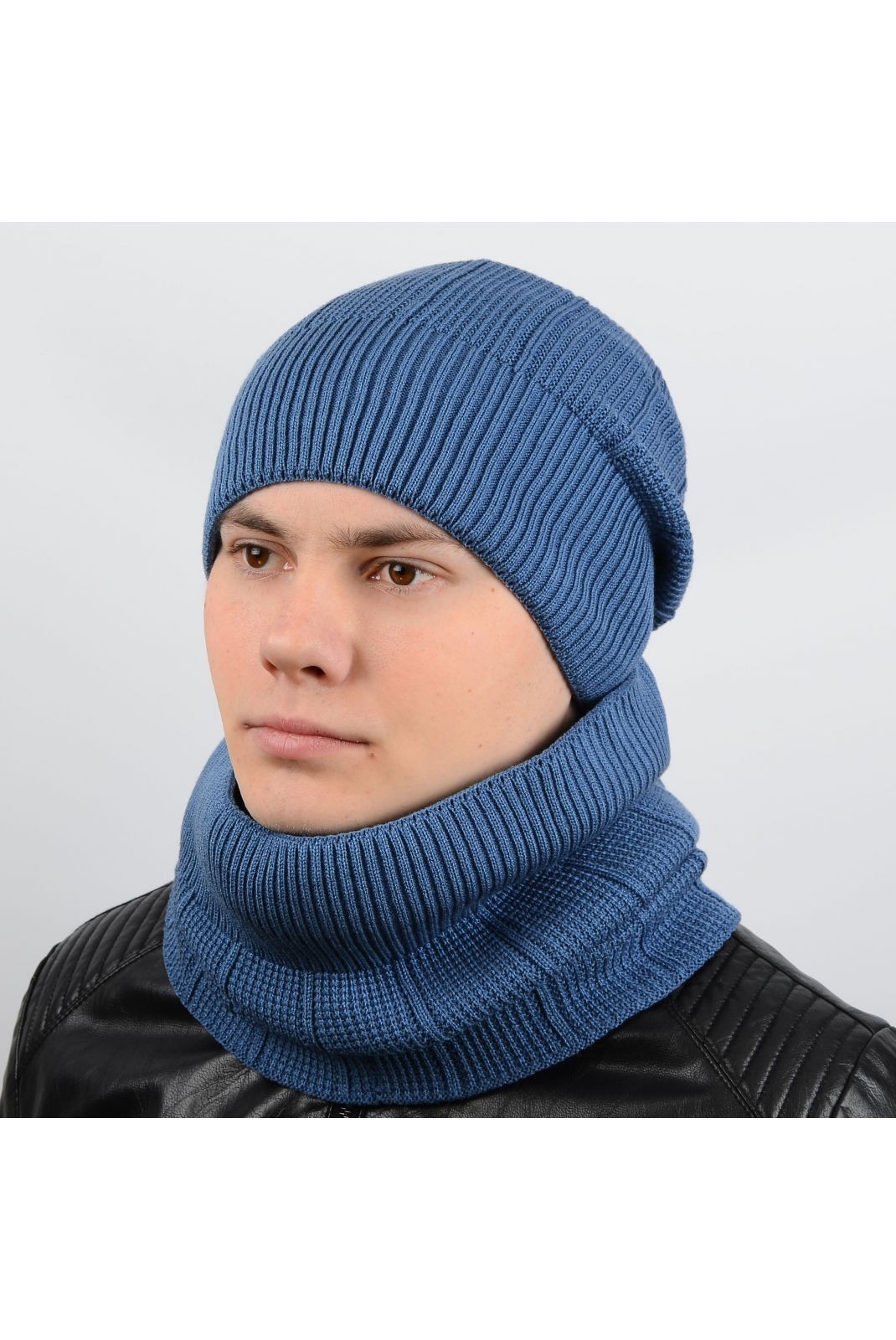 

Мужской набор на флисе шапка + снуд FILEX  Джинс KMP1708, Мужской набор на флисе шапка + снуд FILEX one-size Джинс KMP1708