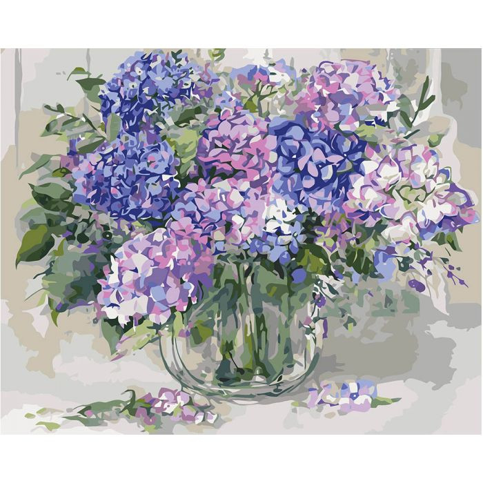 

Картина по номерам. Идейка "Шикарная гортензия 2"40*50см * KHO2938