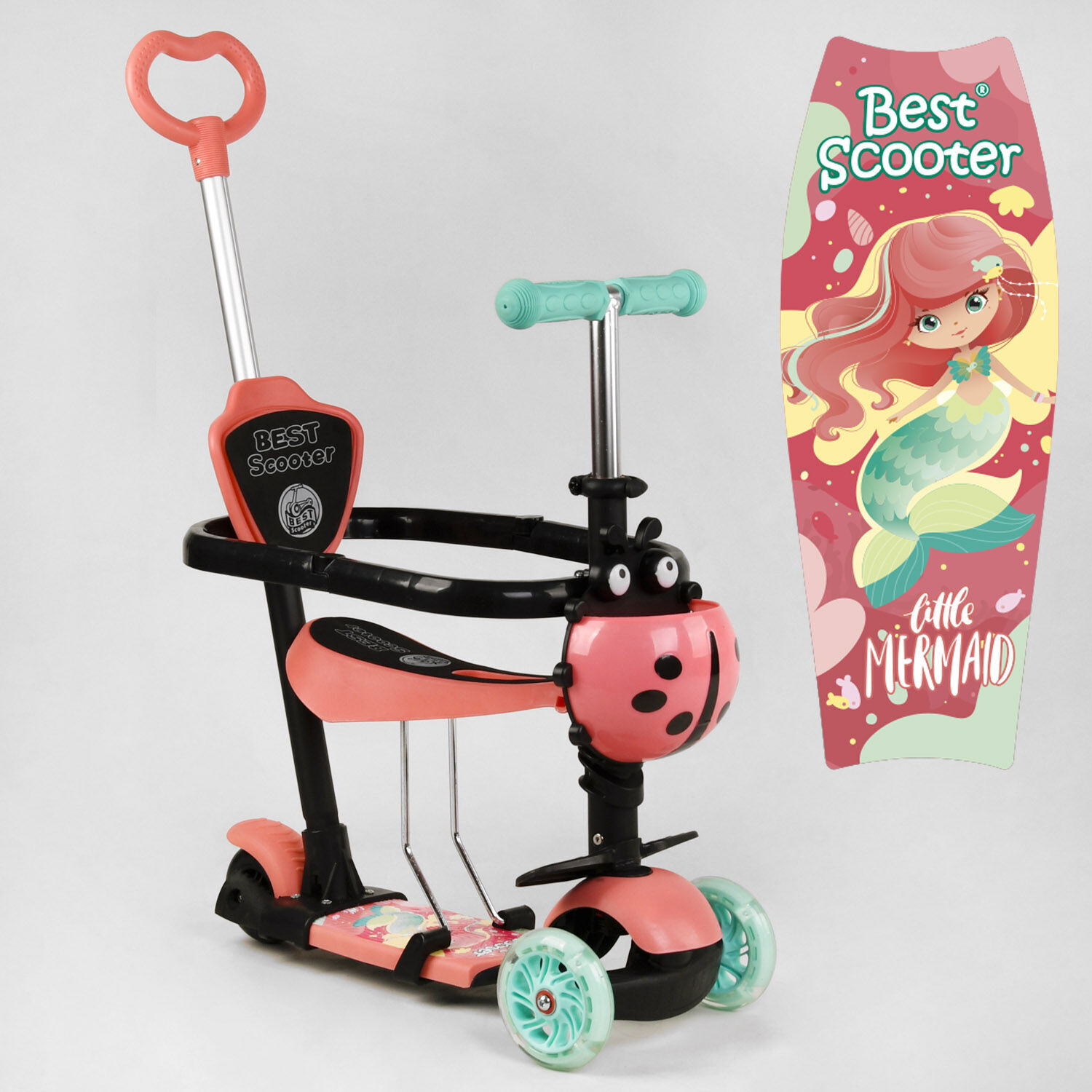 

Самокат 5 в 1 Best Scooter 56006 Black-Pink (56006)