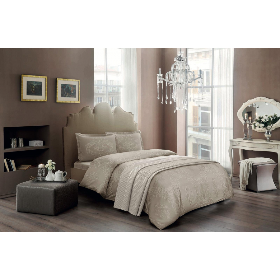 

Постельное белье Tac сатин - Angel gold v03 золотой Евро