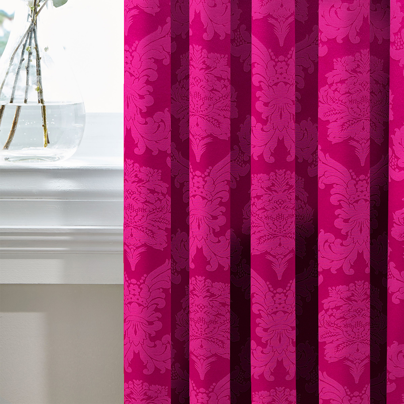 

Шторы Испания MacroHorizon DAMASK Ярко-Розовый, 270*135 см (2 шт.)