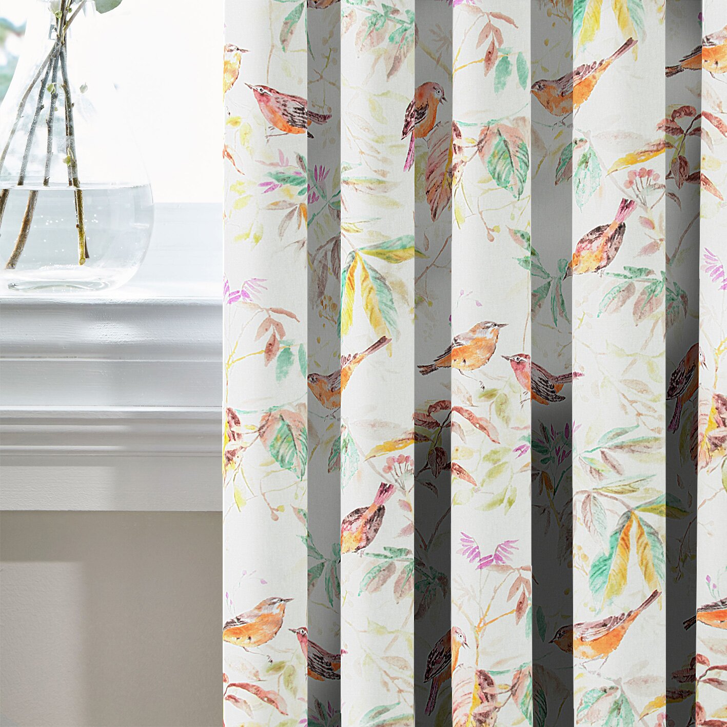 

Комплект Декоративных Штор с принтом MacroHorizon Испания НИЛЬС птички Оранж 270*135 см (2 шт.) (MG-164461-1)