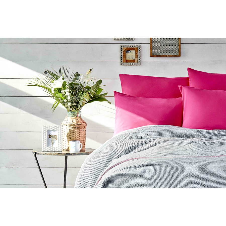

Постельное белье Karaca Home - Rapsody fusya 2020-2 фуксия pike jacquard 200*220 Евро