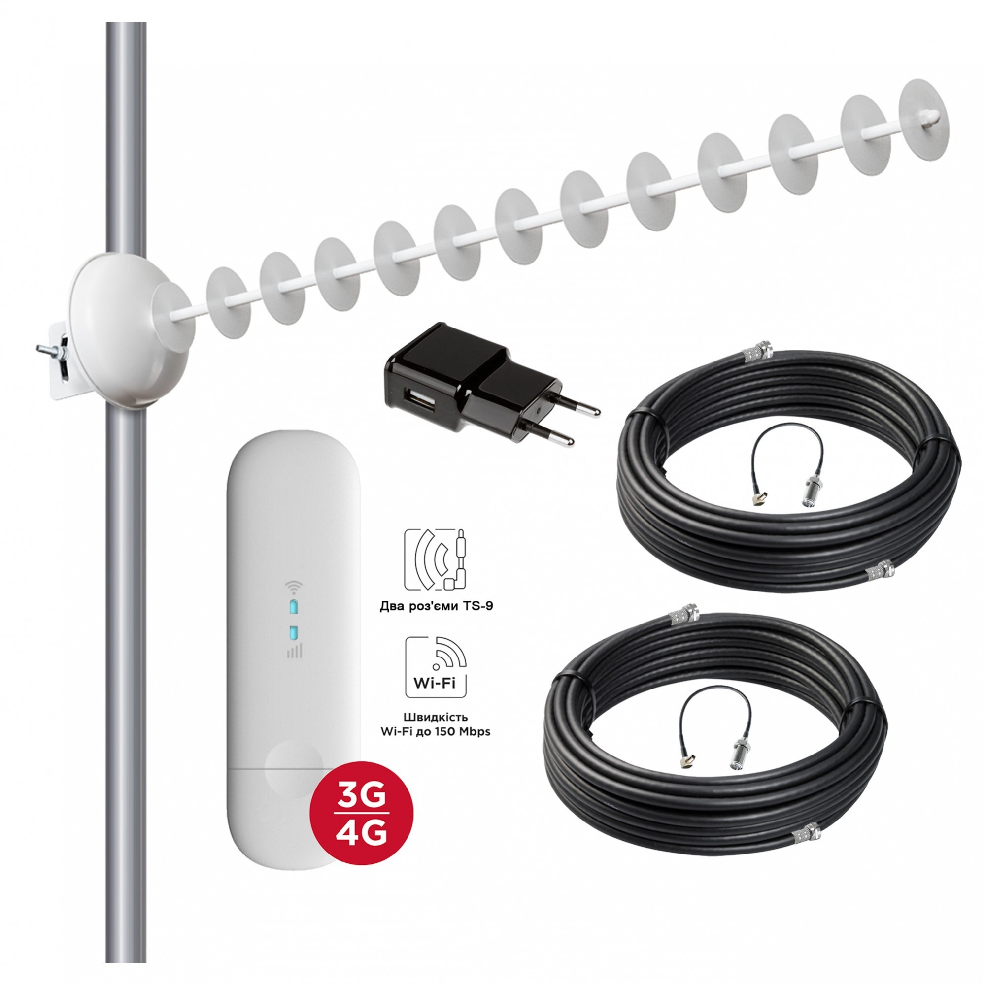 

Комплект для інтернету в село до 5 пристроїв HomeNet Lite MIMO (відстань від БС до 25 км)