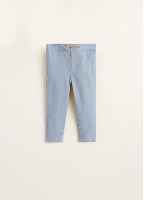 

Хлопковые брюки на мальчика Mango 86 синий 35440