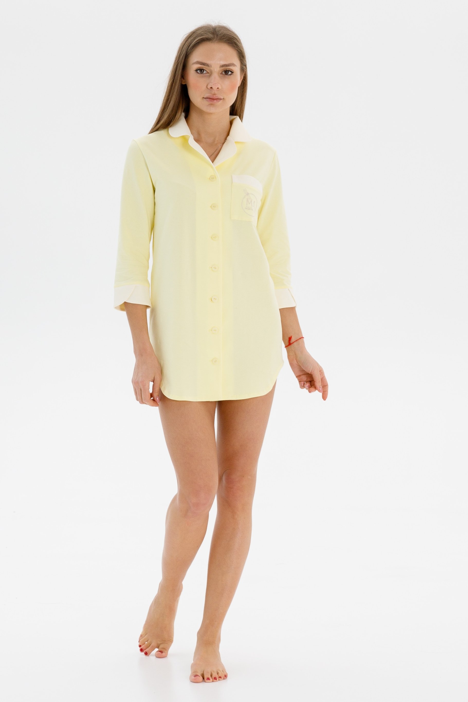 

Женский летний халат MA.pajama JESS / Желтый/Крем, Женский летний халат MA.pajama JESS 46/48 Желтый/Крем