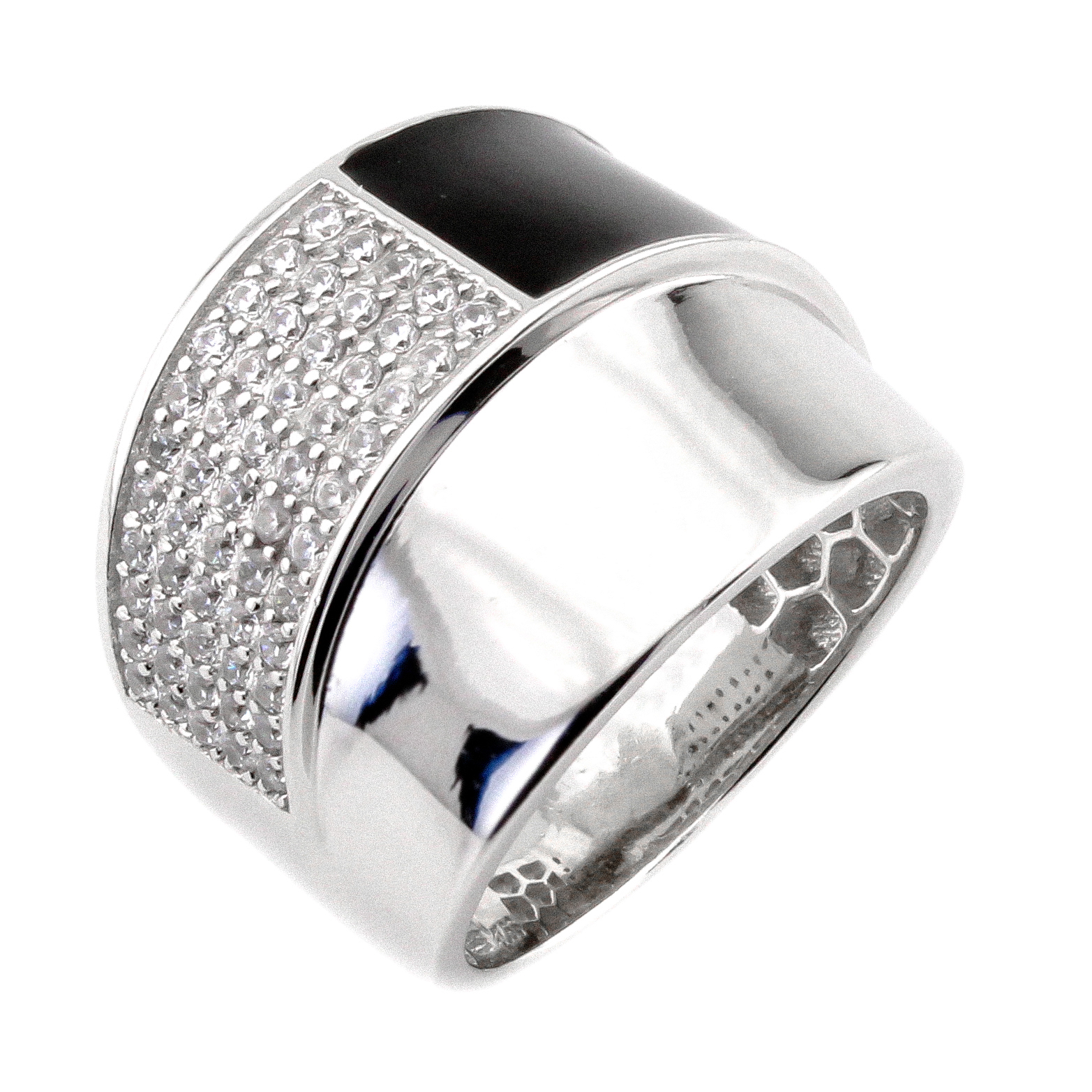 

Серебряное кольцо с эмалью и фианитами K11894 Диамант, 17,5 размер