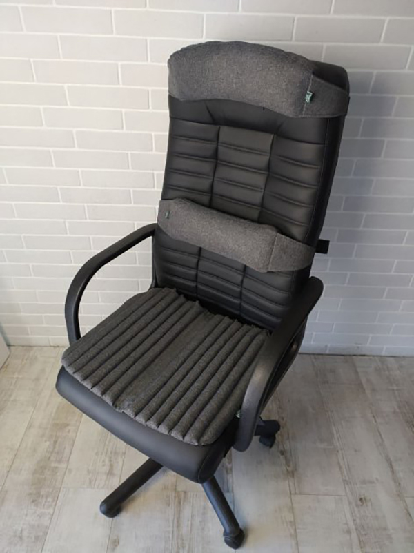 

Комплект орто-эргономическая накидка Ekkoseat на офисное и компьютерное кресло под поясницу и шею Серый (ekko_5_С)