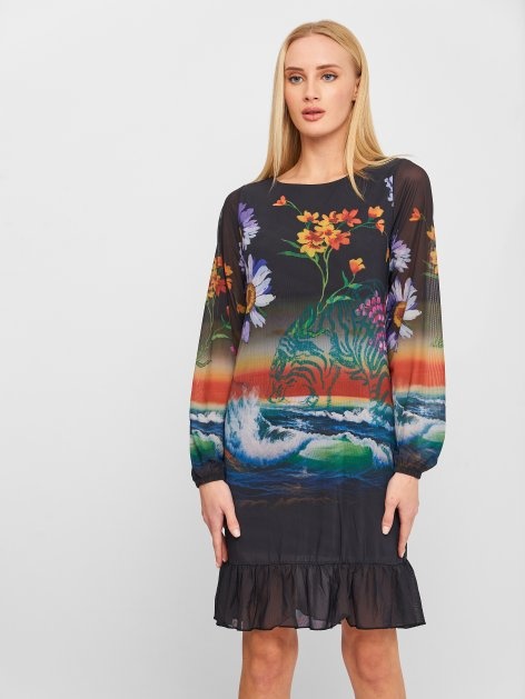 

Платье Desigual 18WWVK07/2022  Черный/Цветочный принт, Платье Desigual 18WWVK07/2022 L Черный/Цветочный принт