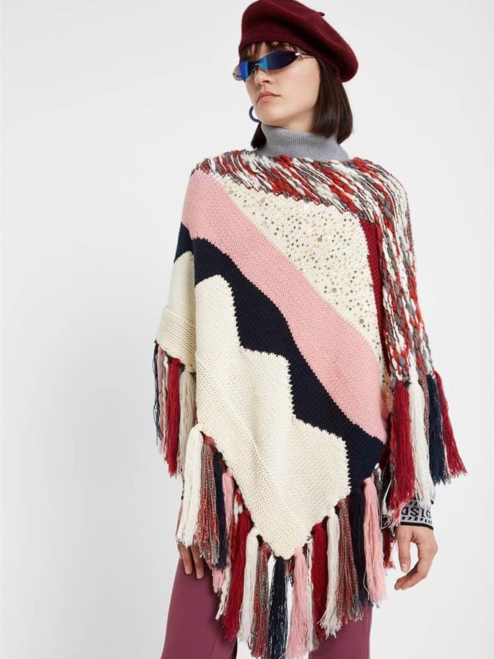 

Пончо Desigual 19WAIF07-3021 U Комбинированное