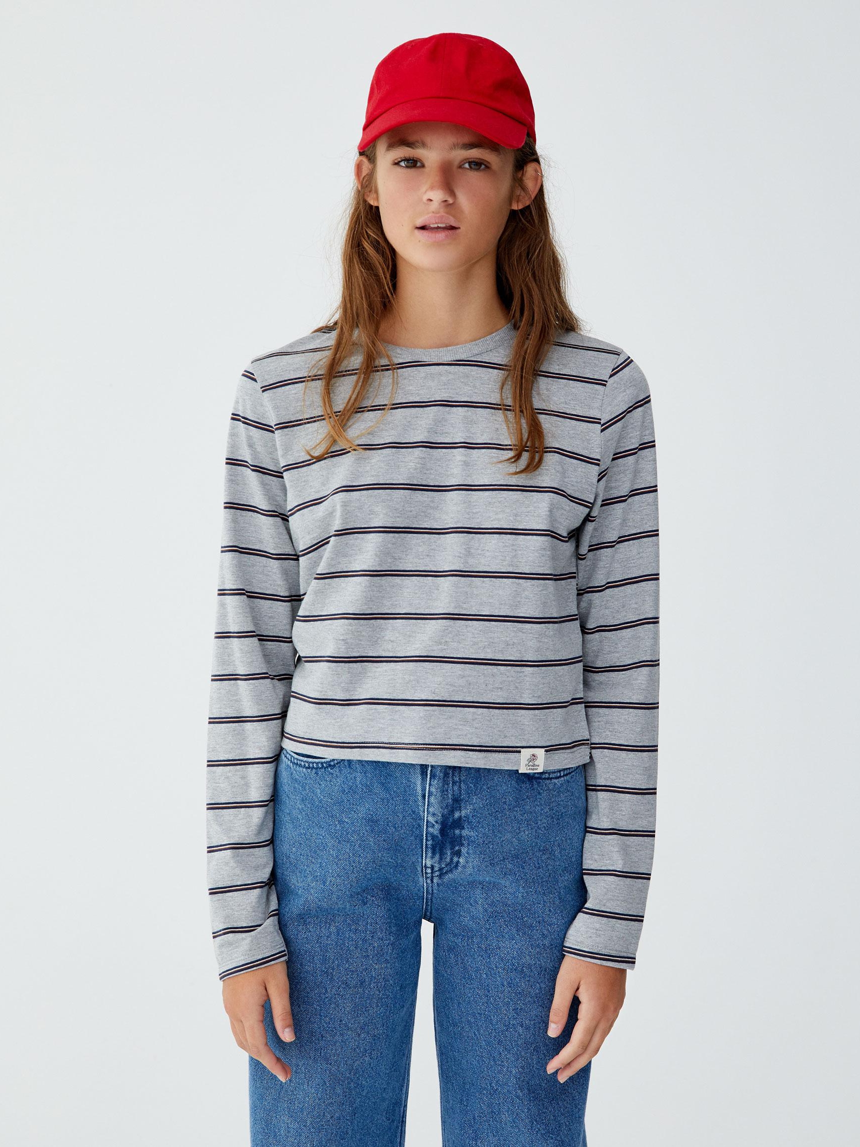 

Лонгслив Pull & Bear XAZ240501BHMO  Серый, Лонгслив Pull & Bear XAZ240501BHMO S Серый