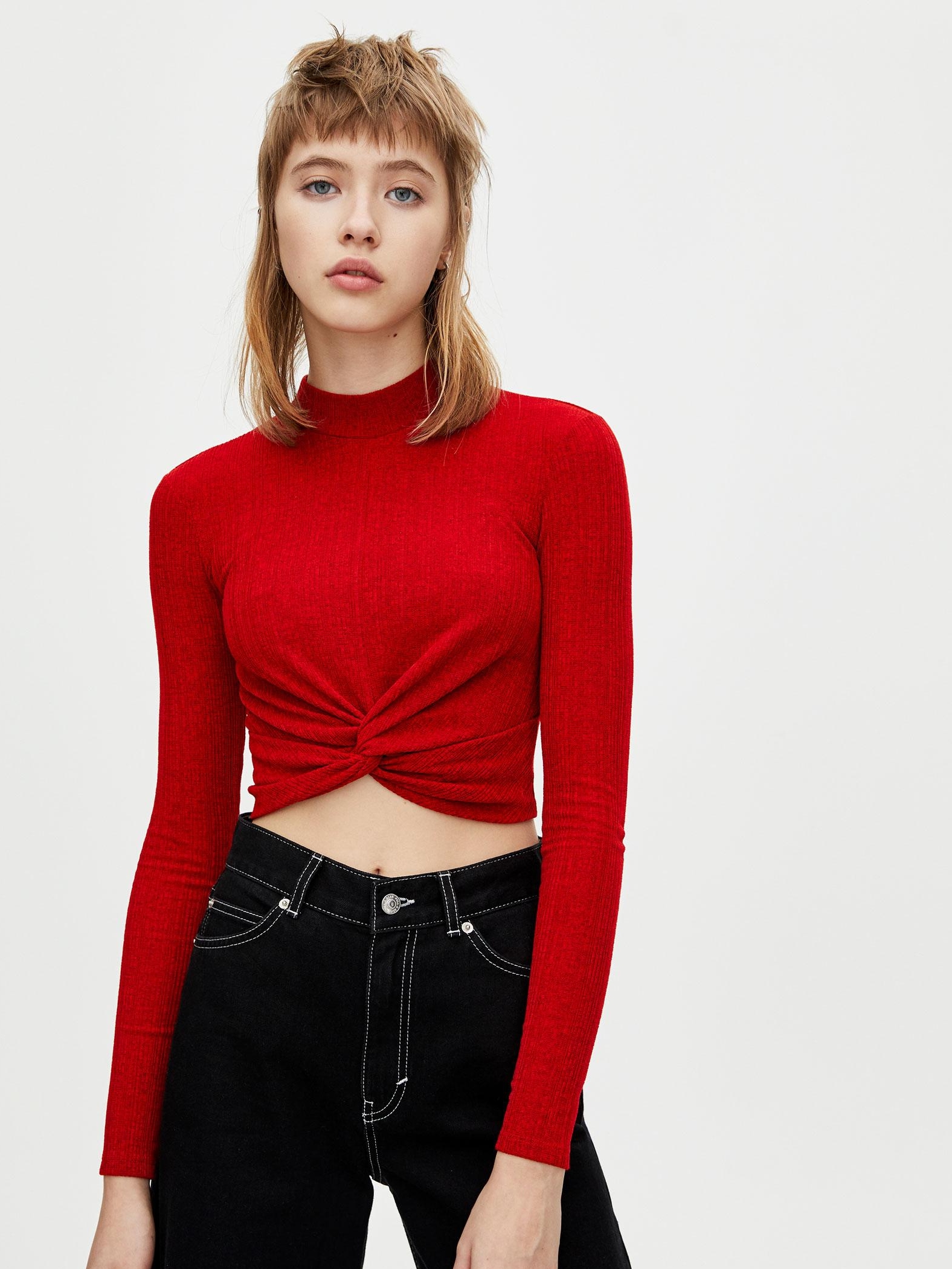 

Топ Pull & Bear XAZ240638OBUP  Красный, Топ Pull & Bear XAZ240638OBUP XS Красный