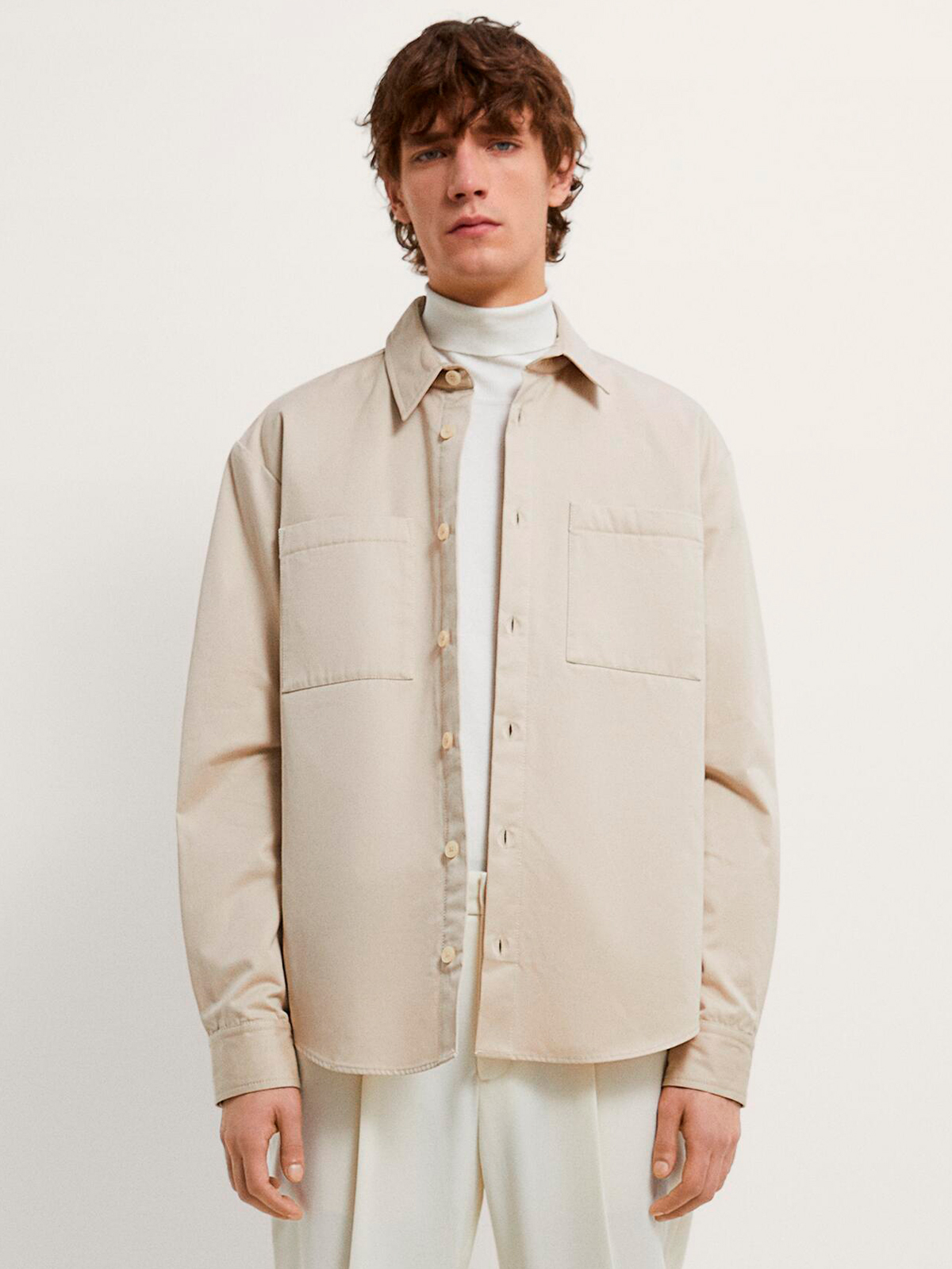 

Куртка-рубашка Zara 3057-377-712  Бежевая, Куртка-рубашка Zara 3057-377-712 M Бежевая