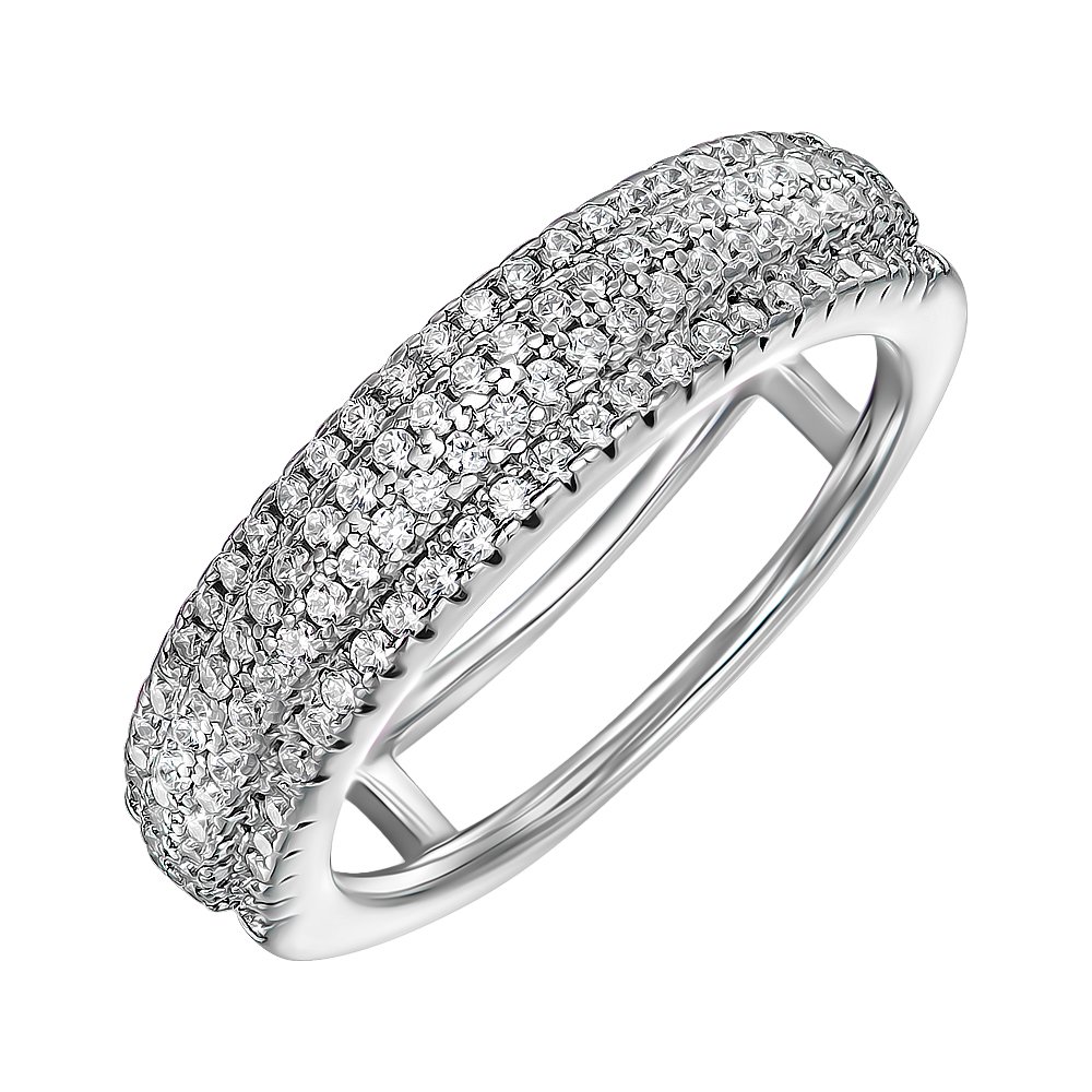 

Серебряное кольцо с фианитами 000152404 18 размера