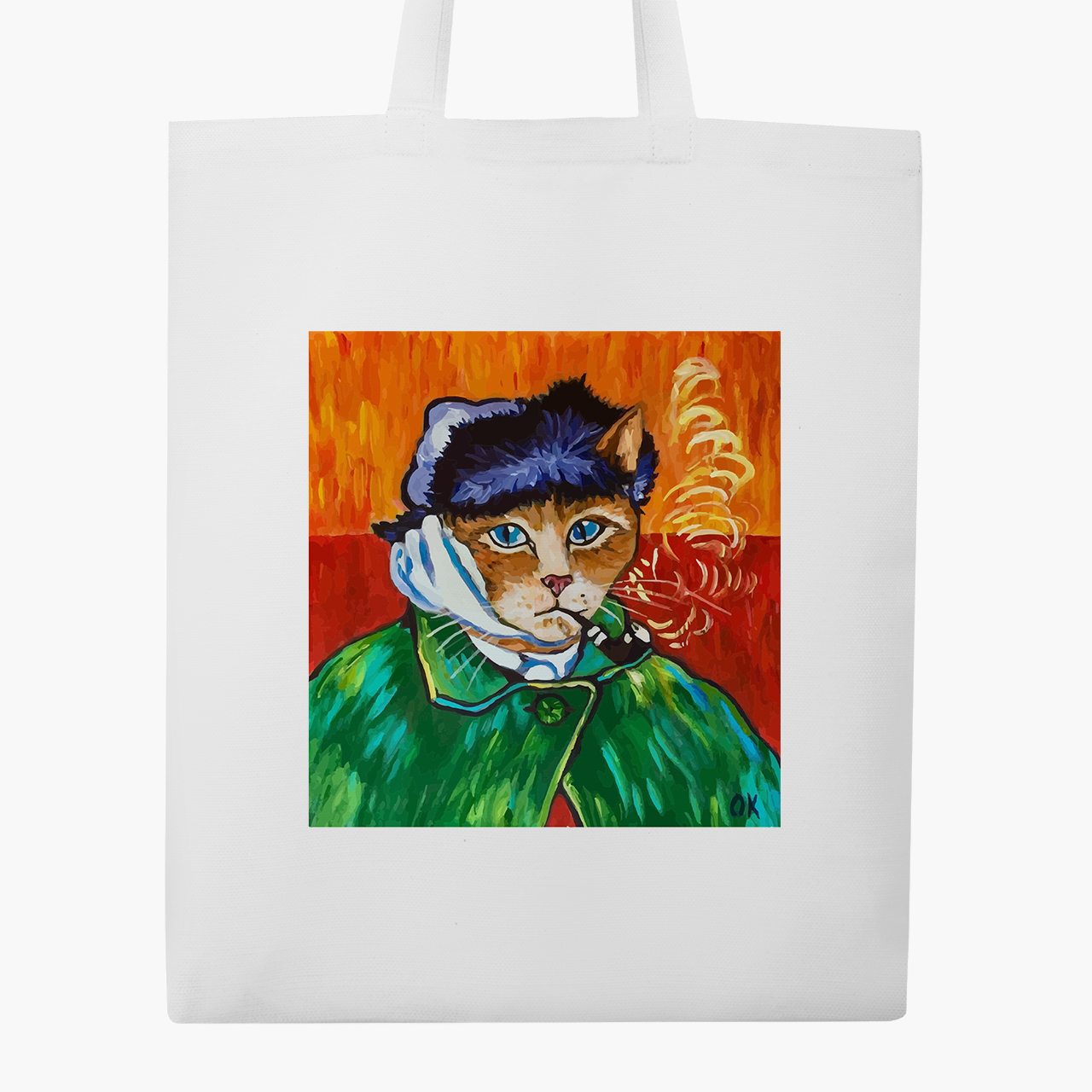 

Эко сумка шоппер Кот Винсент Ван Гог (Vincent van Gogh Cat) (9227-2958) 41x35 см Белый