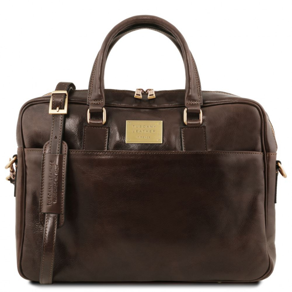 

Кожаная сумка портфель Tuscany Leather Urbino TL141241 (Dark brown — темно-коричневый)