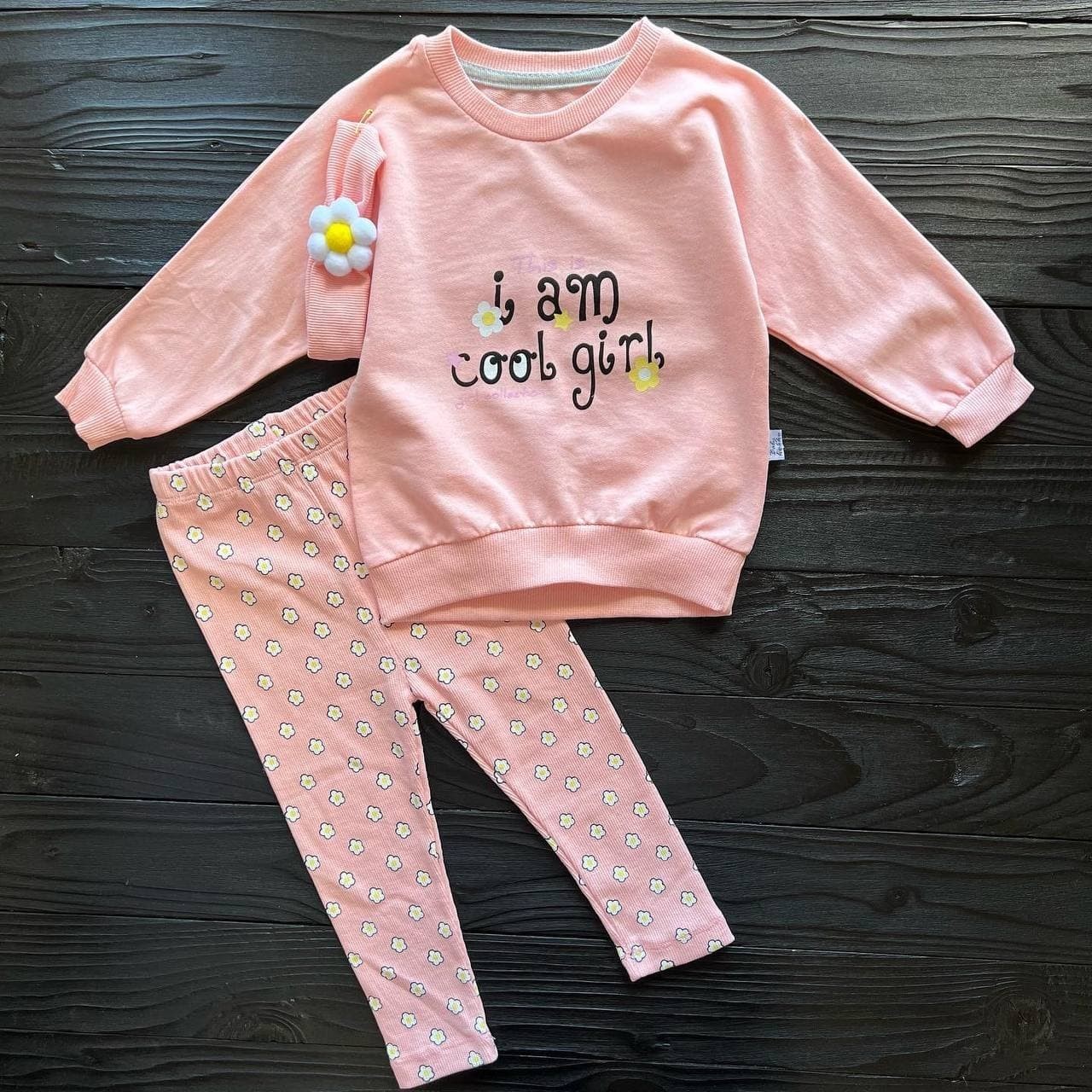

Костюм (свитшот + лосины + повязка) Babykokko 80 см Персиковый