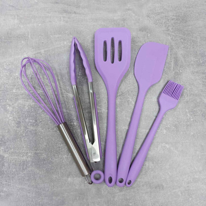 Набор кухонных принадлежностей силиконовый 5 предметов фиолетовый A .